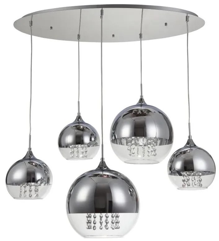 Maytoni P140-PL-170-5-N - Csillár zsinóron FERMI 5xE27/60W/230V króm