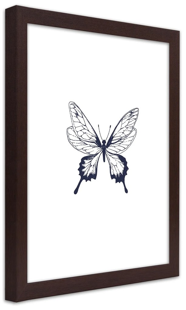 Gario Poszter rajzolt pillangó A keret színe: Fekete, Méret: 20 x 30 cm