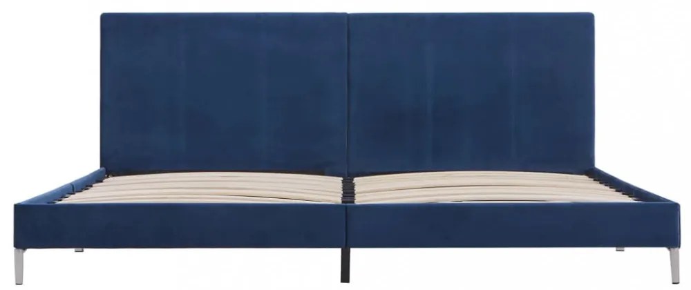 kék szövetkárpitozású ágykeret 180 x 200 cm