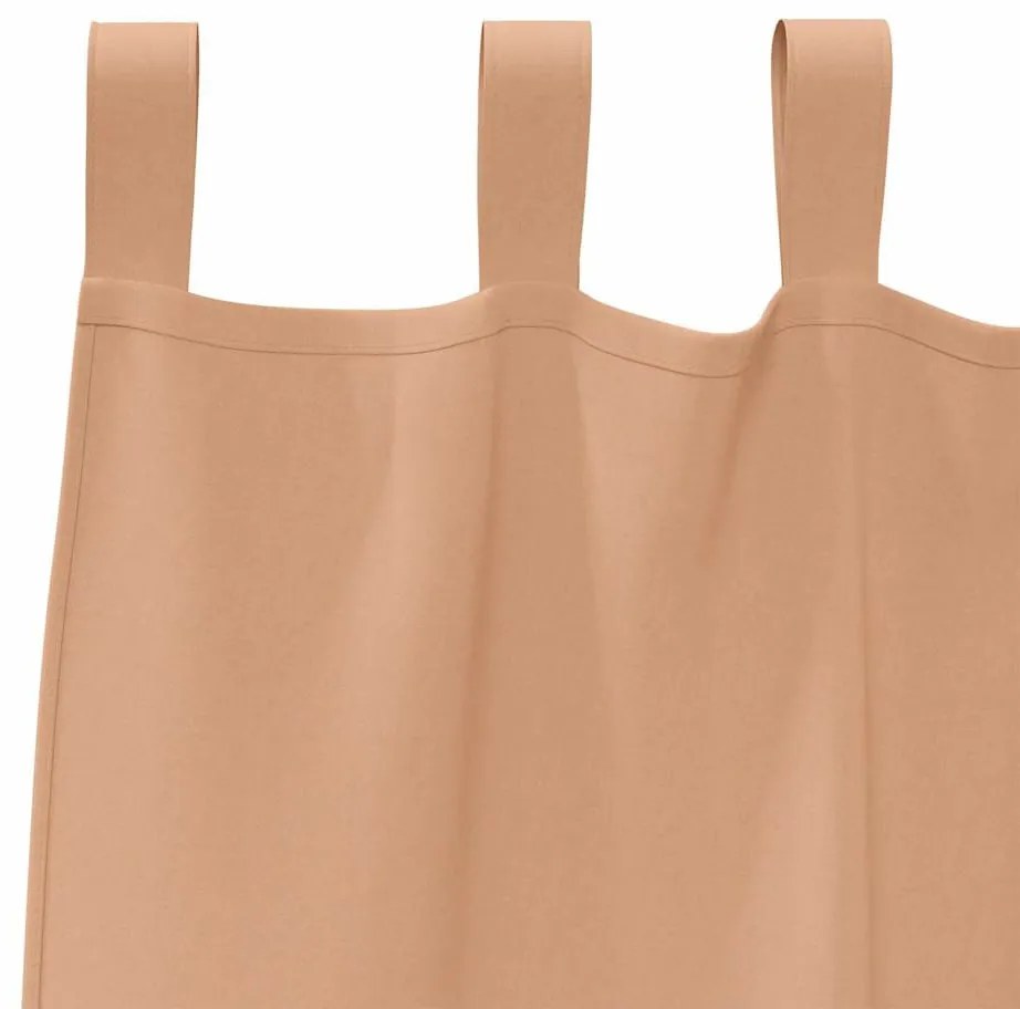 Függönyök függönyökkel 2 pcs Világosbarna 140x140cm Poliészter