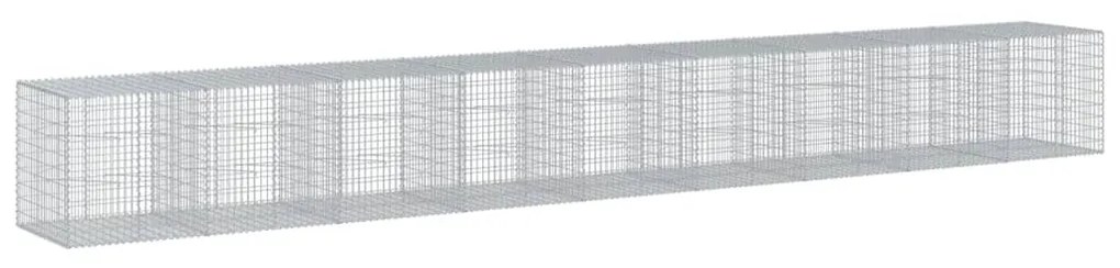 horganyzott vas gabion kosár fedéllel 900 x 100 x 100 cm
