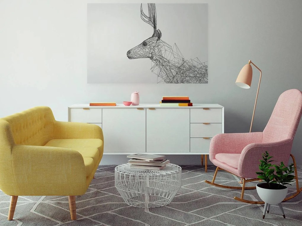 Minimal szarvas vászonkép 120x80 cm