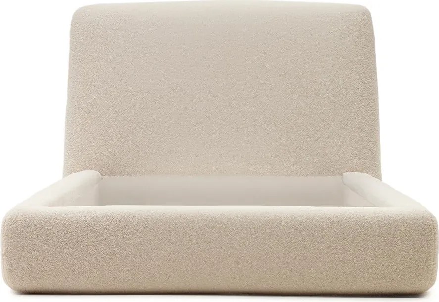 Bézs kárpitozott egyszemélyes ágy 90x200 cm Martina – Kave Home