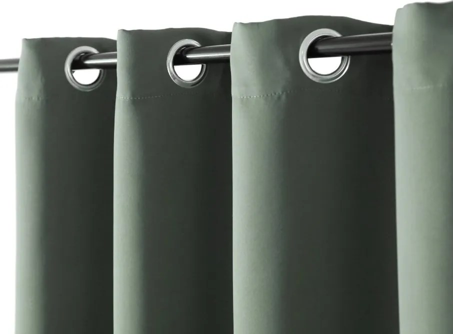Függöny OXFORD 140x270 cm, szürkészöld Felfüggesztés: Hullámos sínszalag