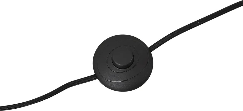 Modern fekete állólámpa füstüveggel, 3 égős - Gianni