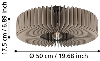 Eglo 900832 - Mennyezeti lámpa PALOMBAIA 1xE27/40W/230V szürke