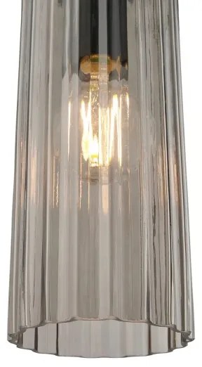 Nordlux - Kábellel függesztett MIELLA csillár 3xE27/25W/230V fekete/füstszínű