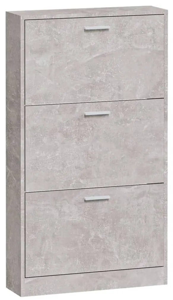 betonszürke szerelt fa cipőszekrény 59x17x108 cm