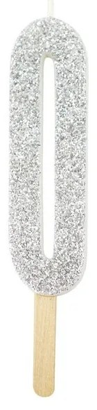 PME glitter gyertya, ezüst, 0