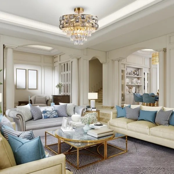 Csillár rúdon LUXURIA 9xE14/40W/230V arany