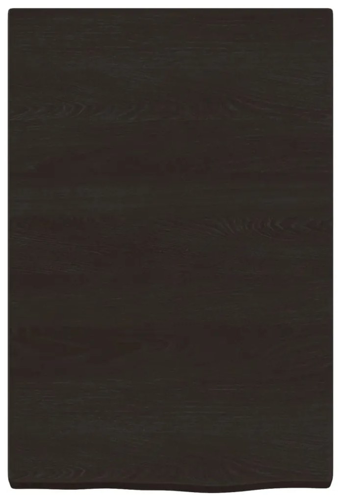 sötétbarna kezelt tömör tölgyfa fali polc 40x60x(2-4) cm