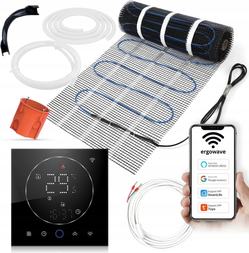 Fürdőszobai fűtőszőnyeg 160W/m² Clear WiFi termosztát, szőnyeg