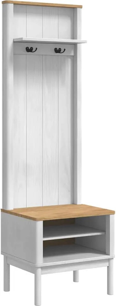 vidaXL Előszobafal FLORO Fehér 50 x 40 x 158 cm Tömör fenyőfa