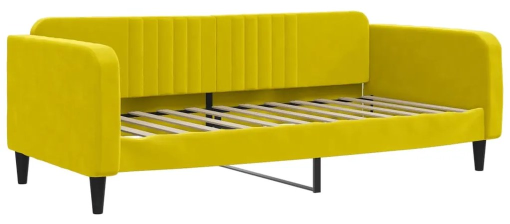 sárga kihúzható bársony heverő 90 x 200 cm