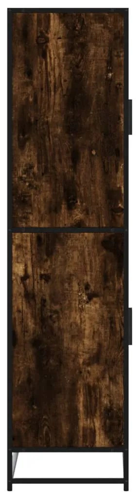 füstös tölgy színű szerelt fa magasszekrény 68 x 35 x 139 cm