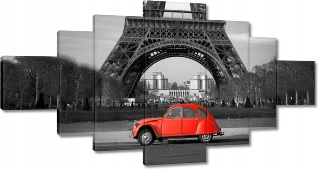 Vászonkép 200x100 Autó Eiffel-torony