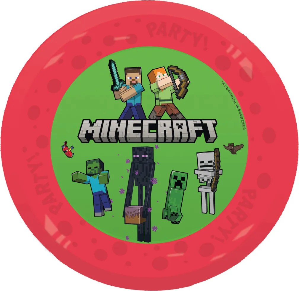 Minecraft Party micro prémium műanyag lapostányér 4 db-os szett 21 cm