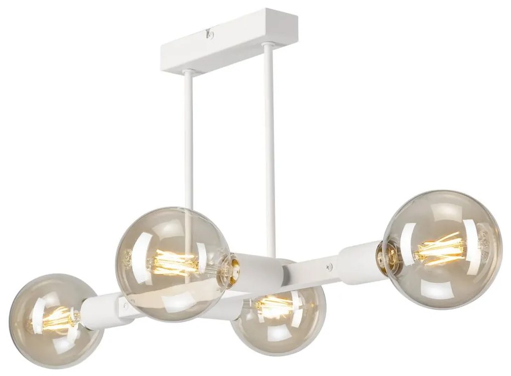 Lamkur Csillár rúdon ASTRID 4xE27/60W/230V fehér LA51352