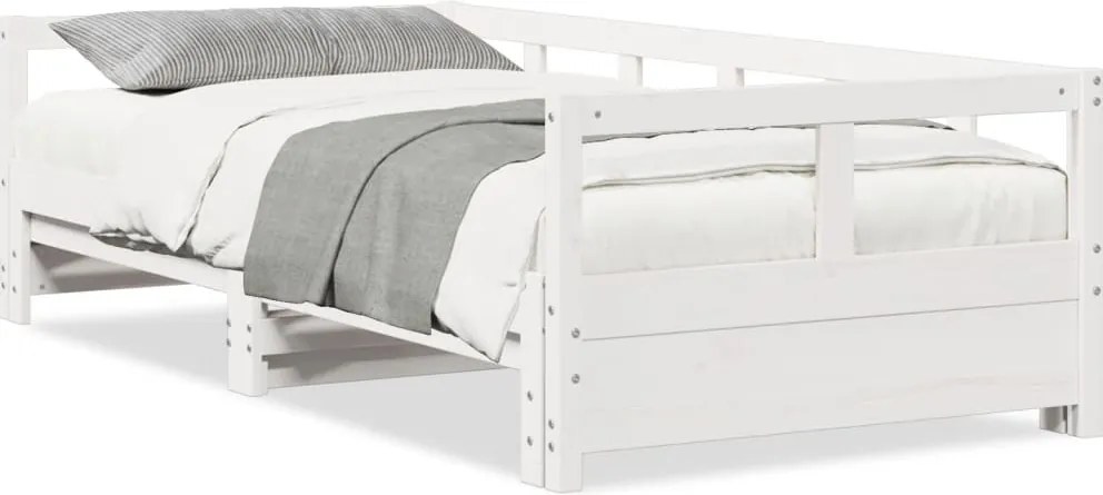vidaXL fehér tömör fenyőfa kanapéágy matrac nélkül 80 x 200 cm