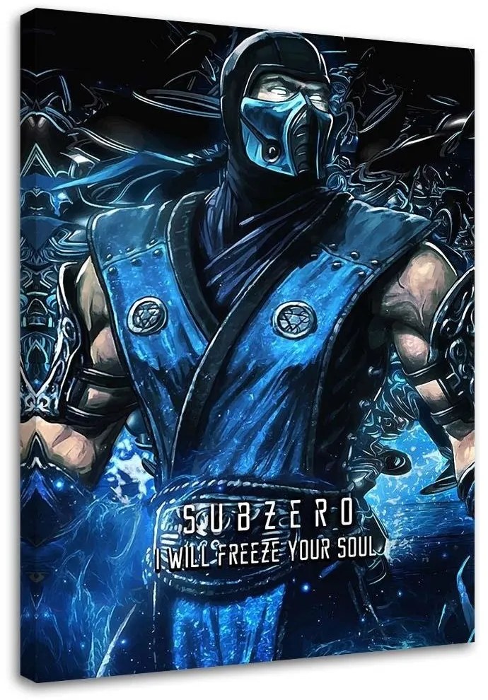 Gario Vászonkép Mortal Kombat játék A karakter Sub-Zero - SyanArt Méret: 70 x 100 cm