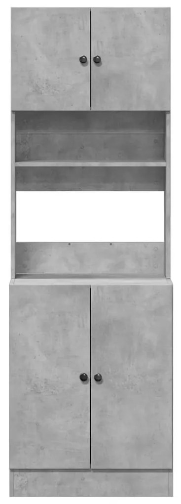 Betonszürke szerelt fa konyhaszekrény 60 x 50 x 180 cm
