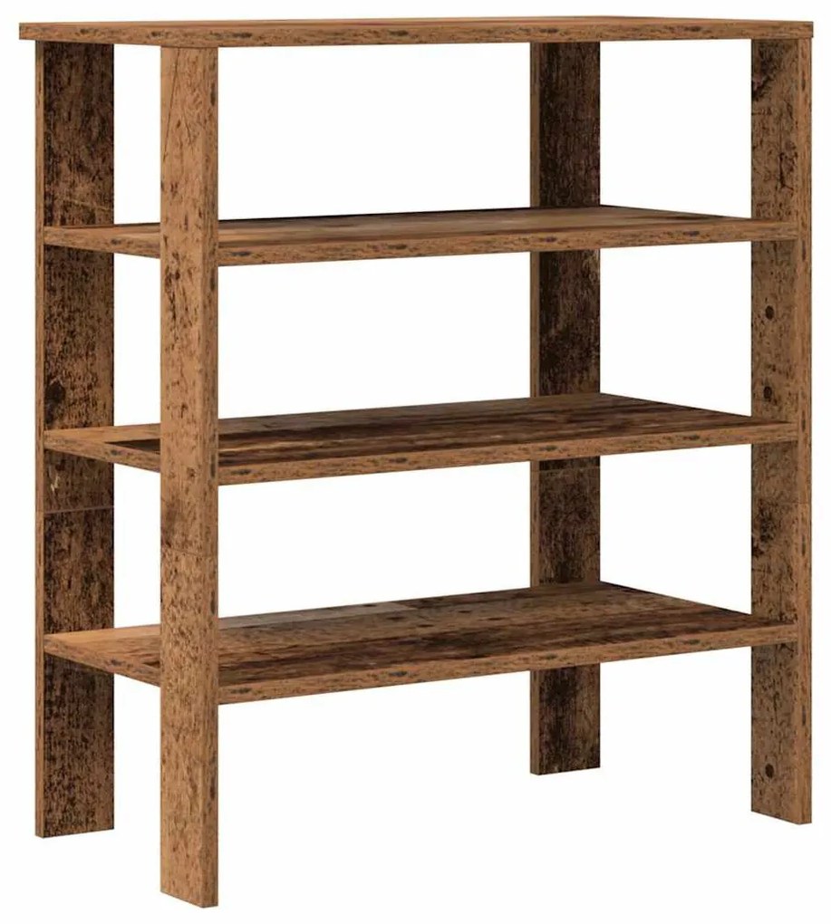 antik fa szerelt fa cipőtartó 61x32x70 cm
