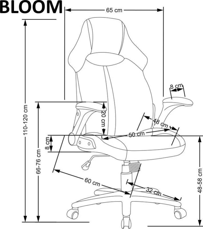 Bloom forgószék rózsaszín, fekete