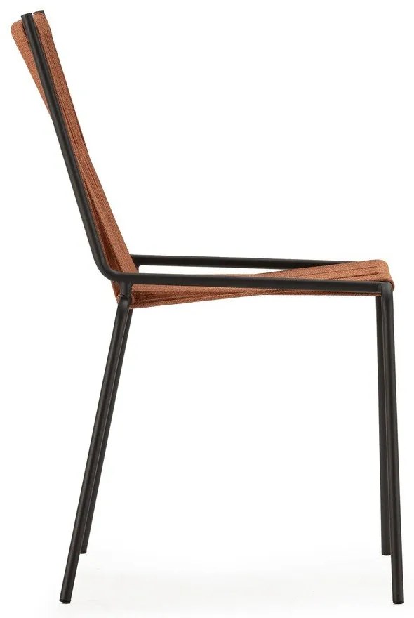 Terrakotta színű fém rakásolható étkezőszék szett 2 db-os Emily – Marckeric