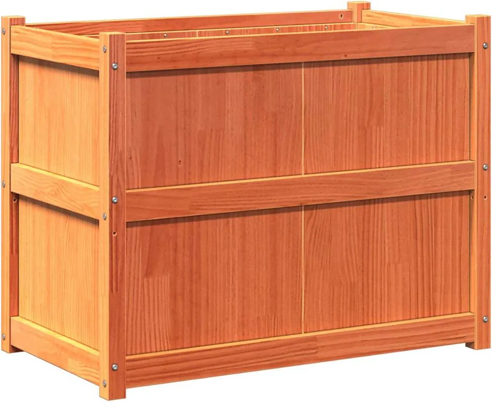 vidaXL viaszbarna tömör fenyőfa kerti virágláda 90 x 50 x 70 cm