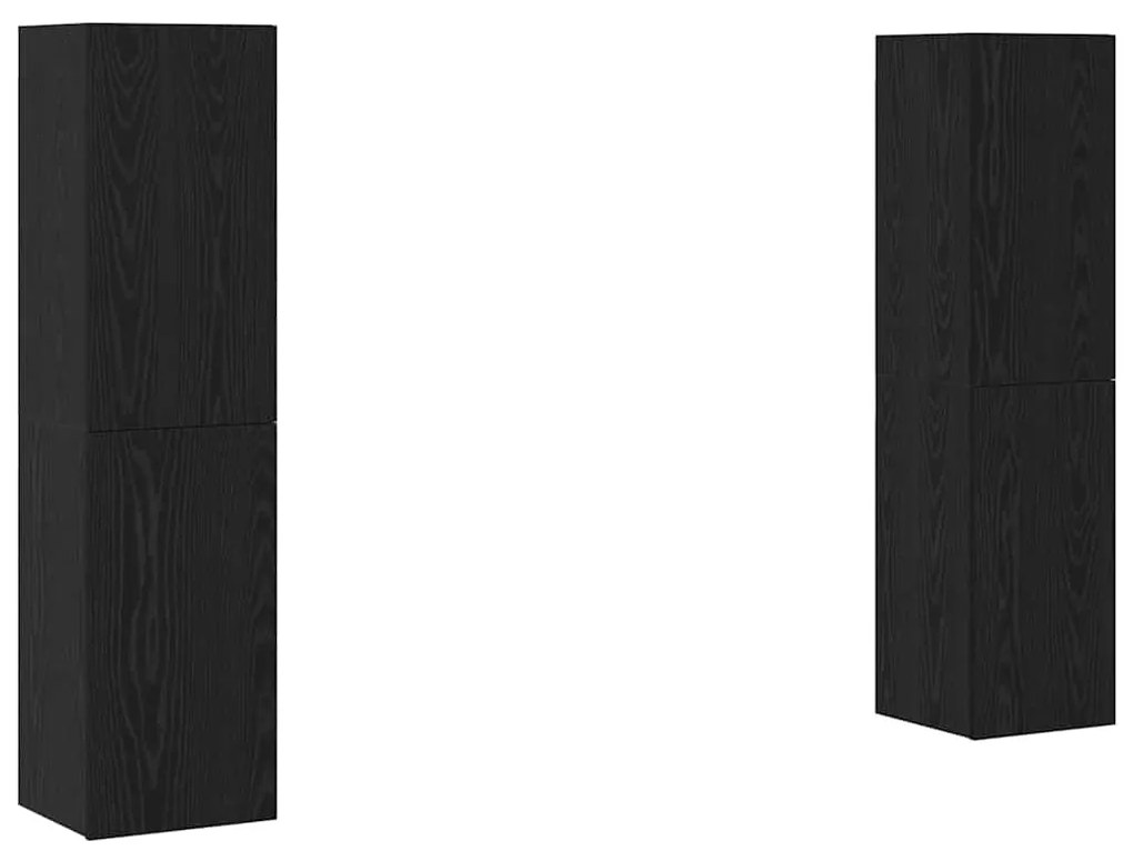TV Szekrény Szett 4 pcs Musta tammi 30.5 x 30 x 60 cm Faanyag