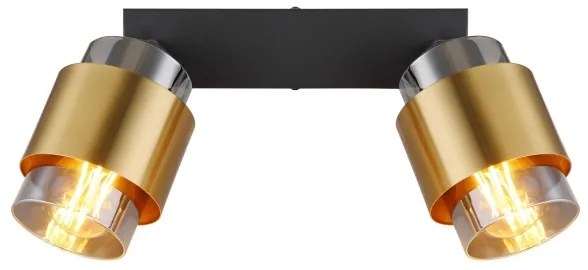 Globo 15560-2 - Spotlámpa MILLEY 2xE27/40W/230V fekete/réz