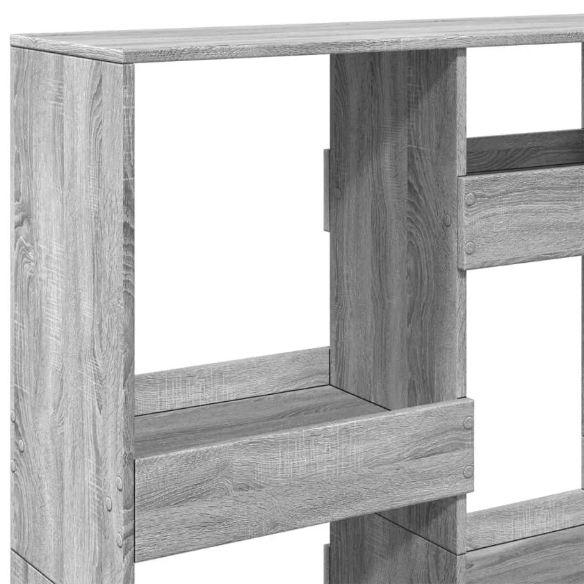 szürke sonoma színű szerelt fa könyvespolc 100 x 33 x 135 cm
