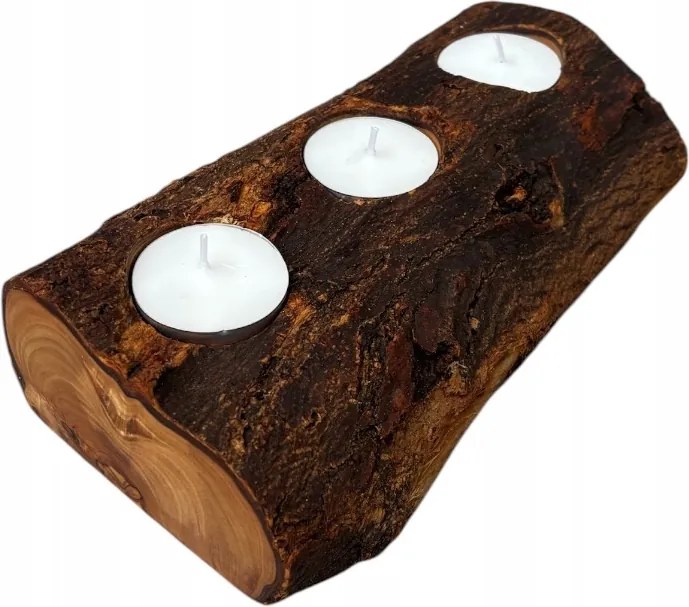Gyertyatartó Rusztikus Olajfa Tealight típus SR3