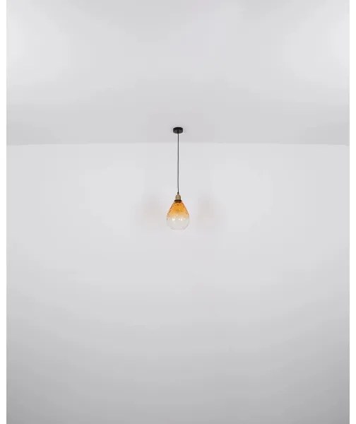 Globo 15786H - Csillár zsinóron SALVY 1xE27/60W/230V átm. 21 cm narancs