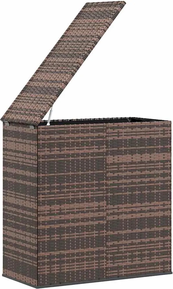 Barna Polyrattan Kerti Párnatartó Doboz 100 X 49 X 103,5 Cm