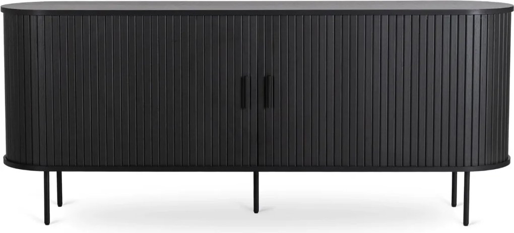 Kétajtós, tolóajtós komód 180 cm méretben, fekete színben TRISH