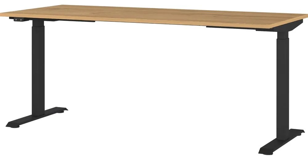Íróasztal elektromosan állítható magassággal, tölgyfa dekoros asztallappal 80x180 cm Agenda – Germania