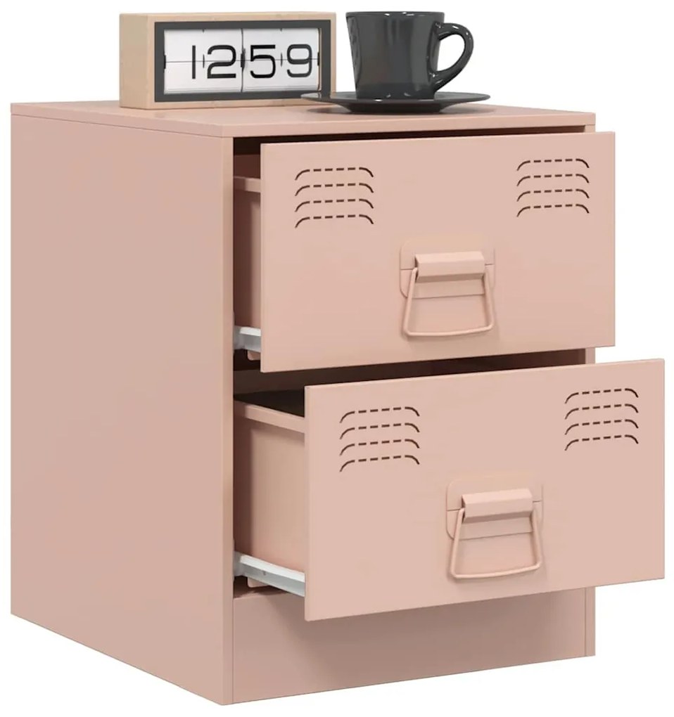 Rózsaszín acél éjjeliszekrény 34,5 x 39 x 44 cm