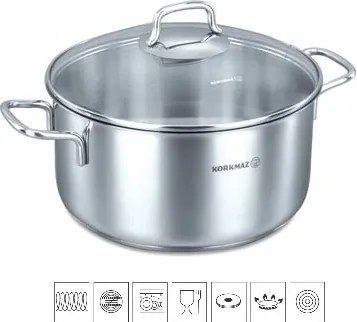 Perla rozsdamentes acél edény 5 l