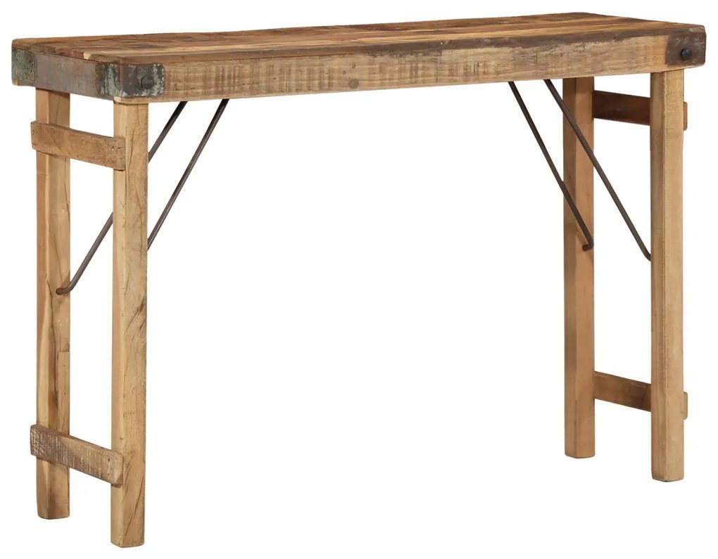 Konzolasztal 110x35x76 cm Tömör Újrahasznosított Fa