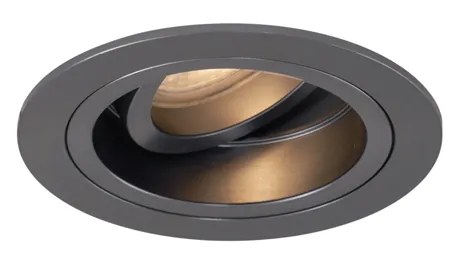 6 darabos modern, fegyverszürke, süllyesztett spotlámpa szett GU10 50mm kerek dönthető - Chuck