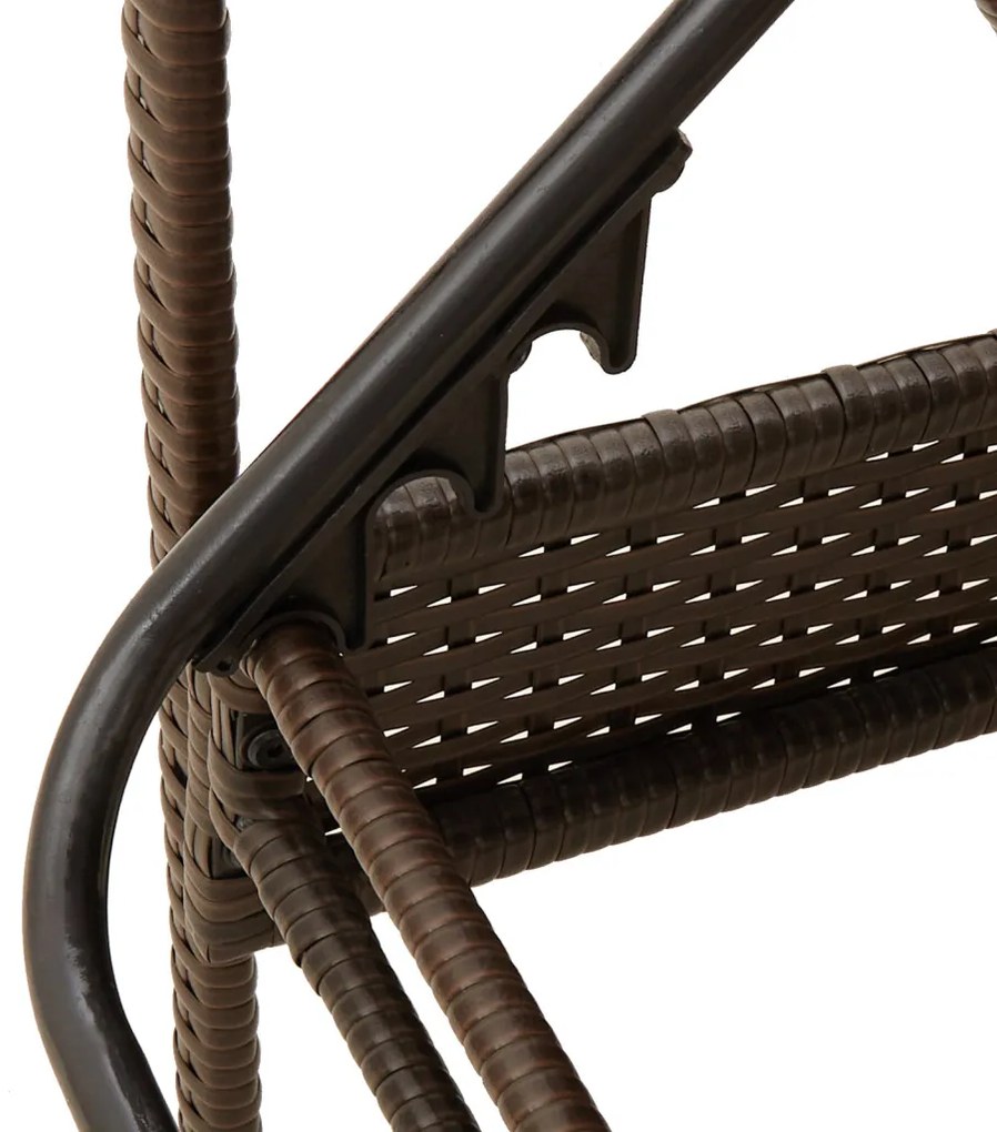 Napozóágy Párnával Barna 63x200x81 cm Poli Rattan
