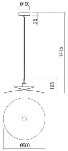 Redo 01-3049 - GUNNAR zsinóros csillár 1xE27/42W/230V, átmérő 50 cm, narancssárga