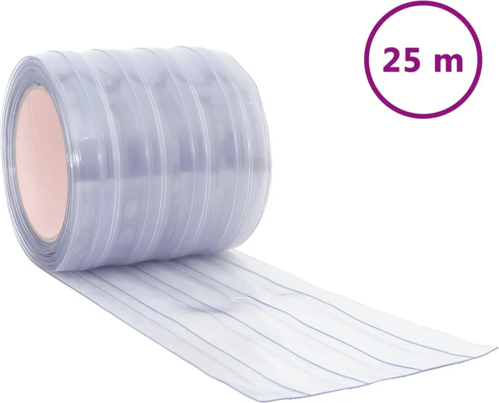 vidaXL átlátszó PVC ajtófüggöny 200 mm x 1,6 mm 25 m