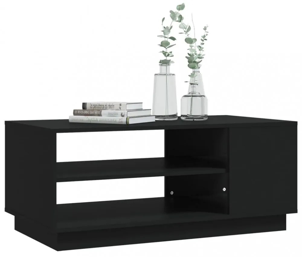 fekete szerelt fa dohányzóasztal 102x55x43 cm