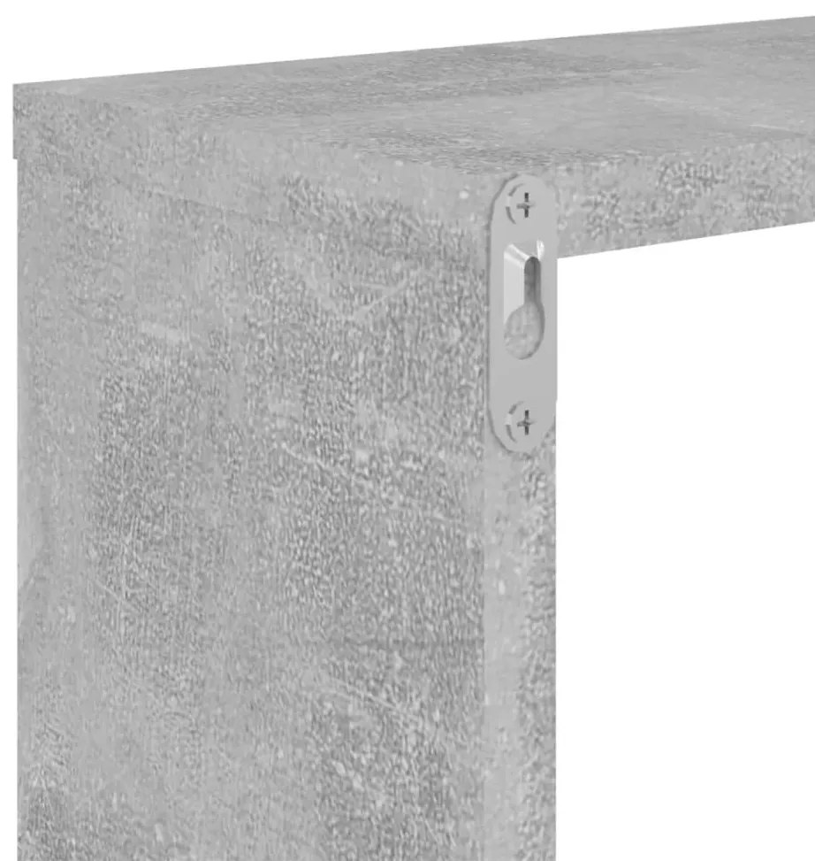 4 db betonszürke fali kockapolc 26 x 15 x 26 cm