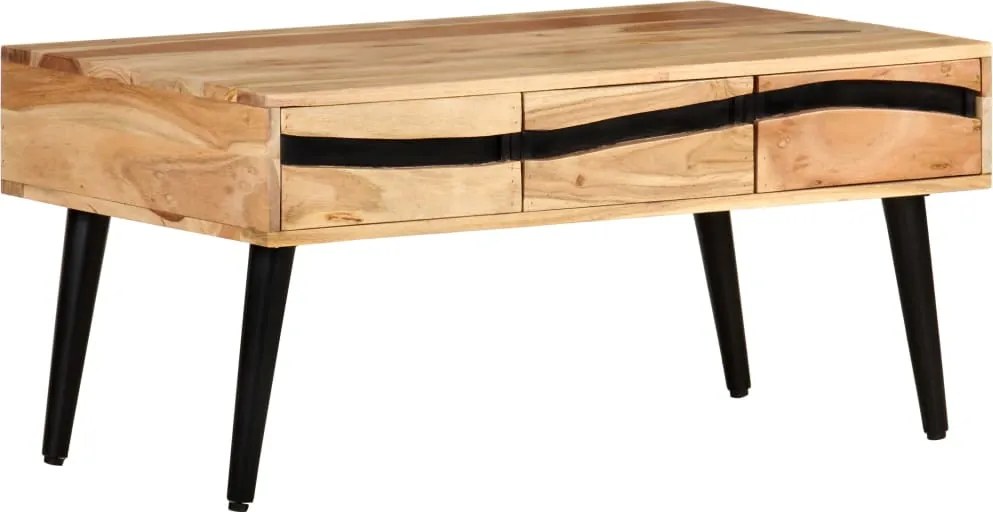 vidaXL tömör akácfa dohányzóasztal 88 x 50 x 42 cm