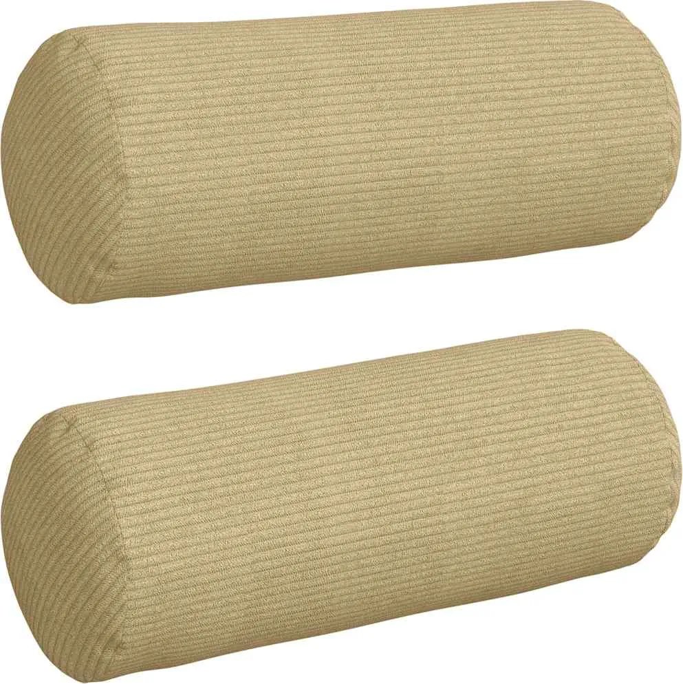 vidaXL Hengerpárnák 2 pcs Szürke zöld Ø 15 x 40 cm Bársonyos szövet