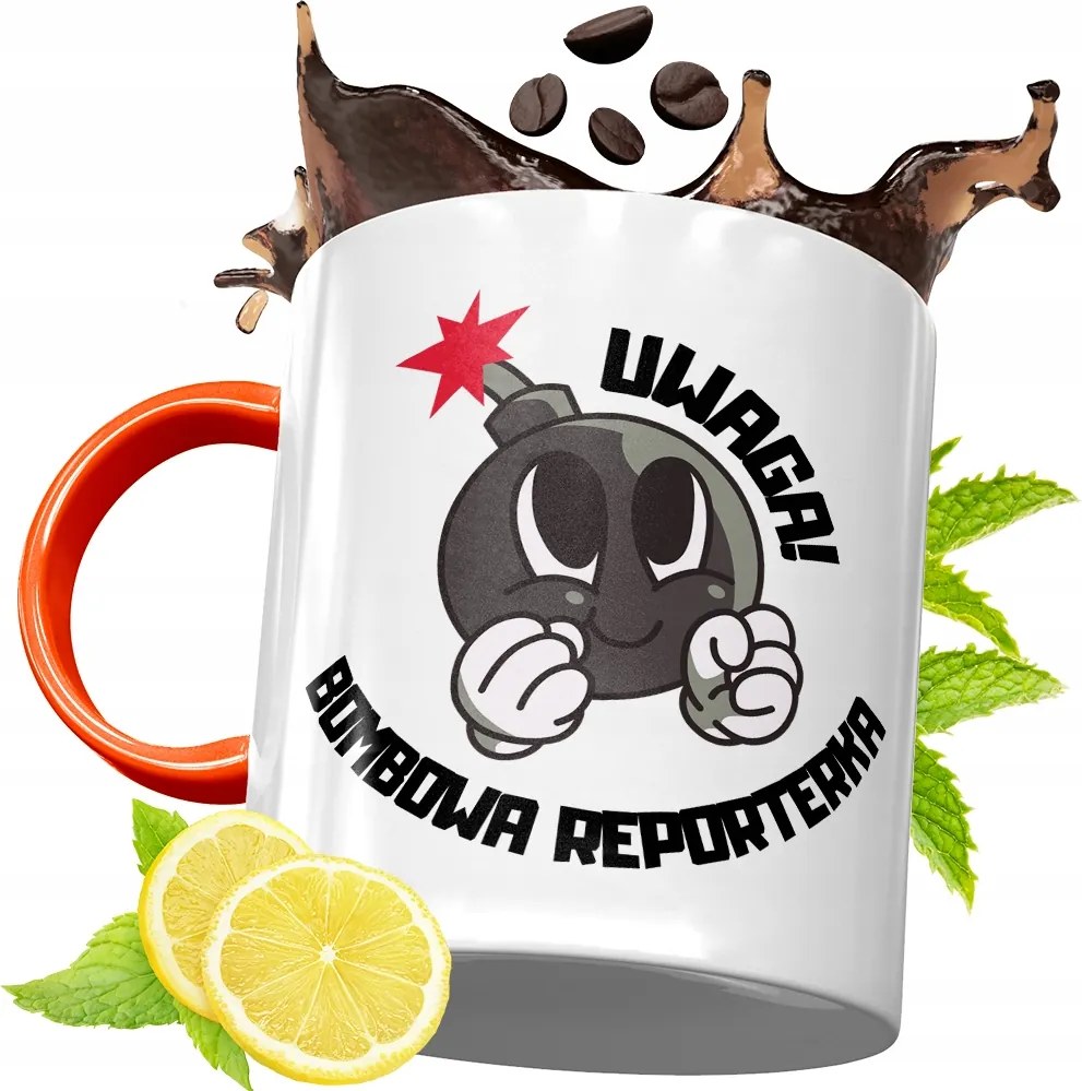 Narancssárga Bögre Újságírónak Ajándék fényképes nyomtatással