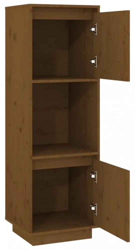 mézbarna tömör fenyőfa magasszekrény 38x35x117 cm